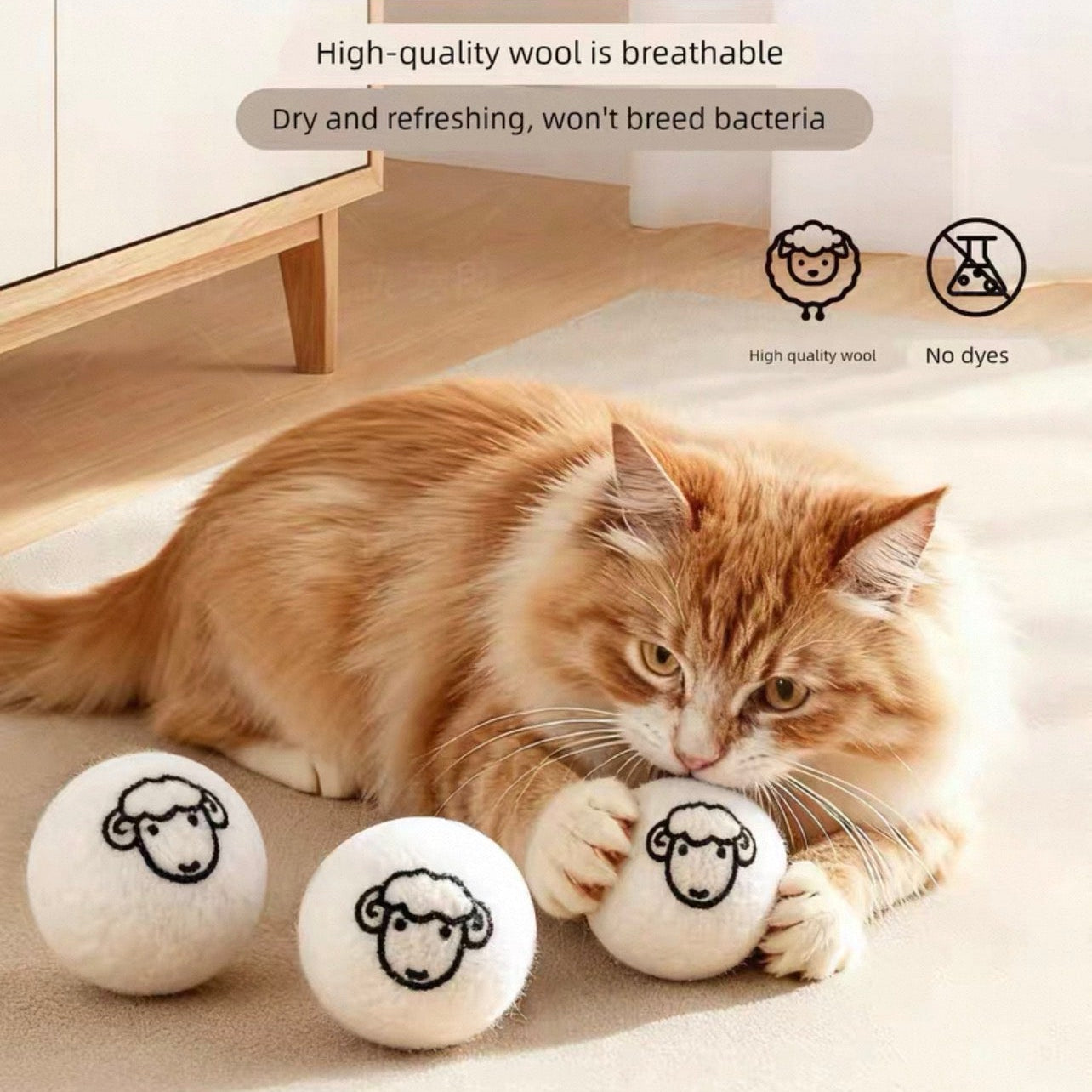 Pelota de lana para gatos 5.5cm diametro 1un