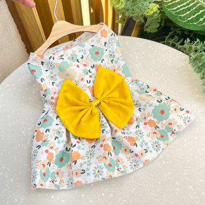 Vestido sencillo para mascotas con lazo