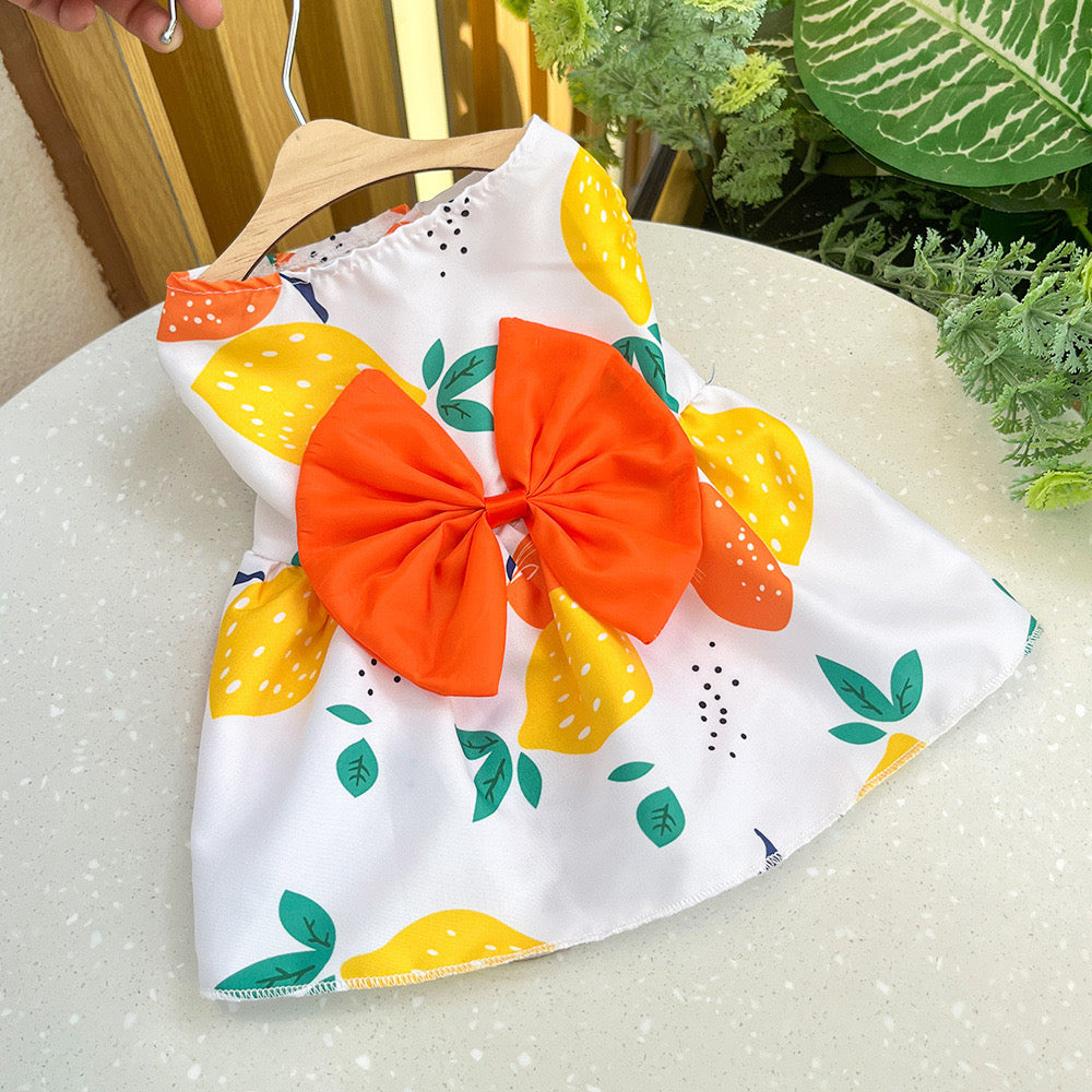 Vestido sencillo para mascotas con lazo