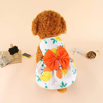 Vestido sencillo para mascotas con lazo