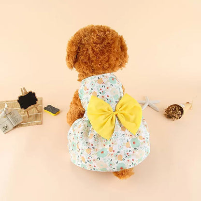 Vestido sencillo para mascotas con lazo