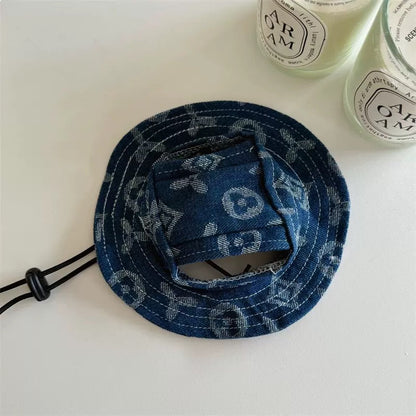 Gorro para mascotas elegante azul