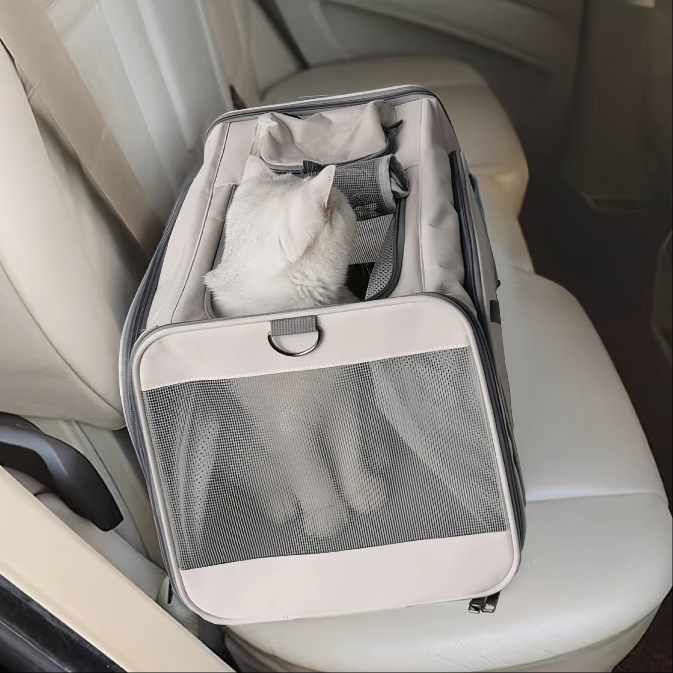 Bolso de viaje expandible dos lados beige