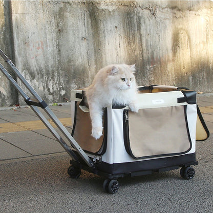 Maleta rueda estilo carrito para mascotas