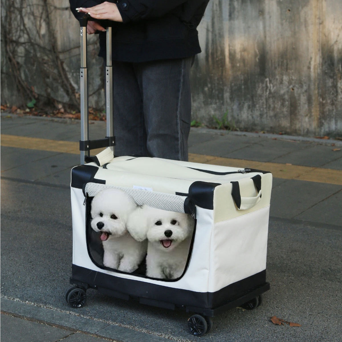 Maleta rueda estilo carrito para mascotas