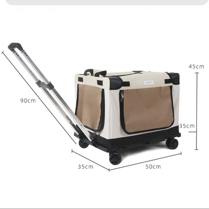 Maleta rueda estilo carrito para mascotas