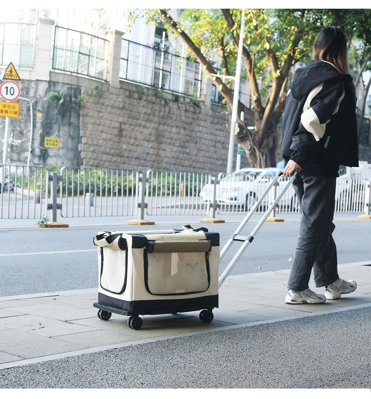 Maleta rueda estilo carrito para mascotas