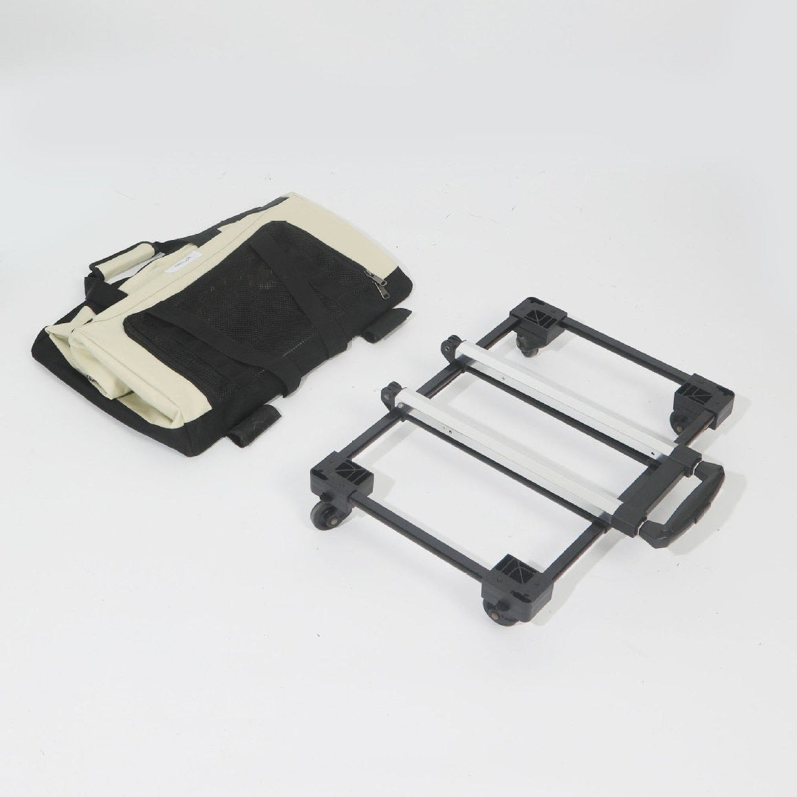 Maleta rueda doble beige con negro para mascotas 50*35*35cm