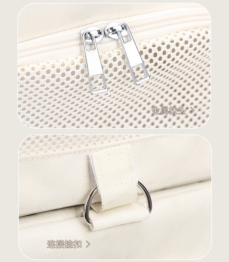 Maleta rueda doble beige para mascotas 42*28*28cm