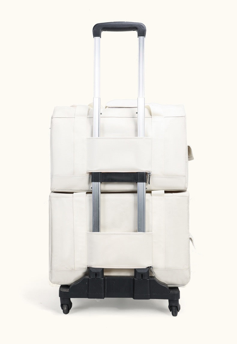 Maleta rueda doble beige para mascotas 42*28*28cm