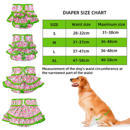 Pañal para hembra de tela para mascotas