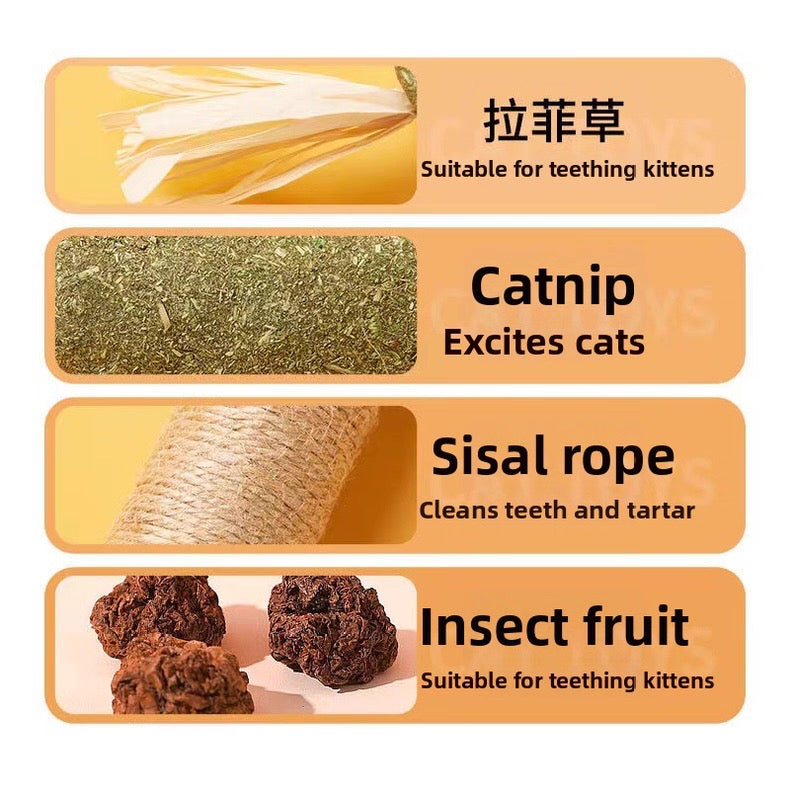 Palito verde de catnip con sisal