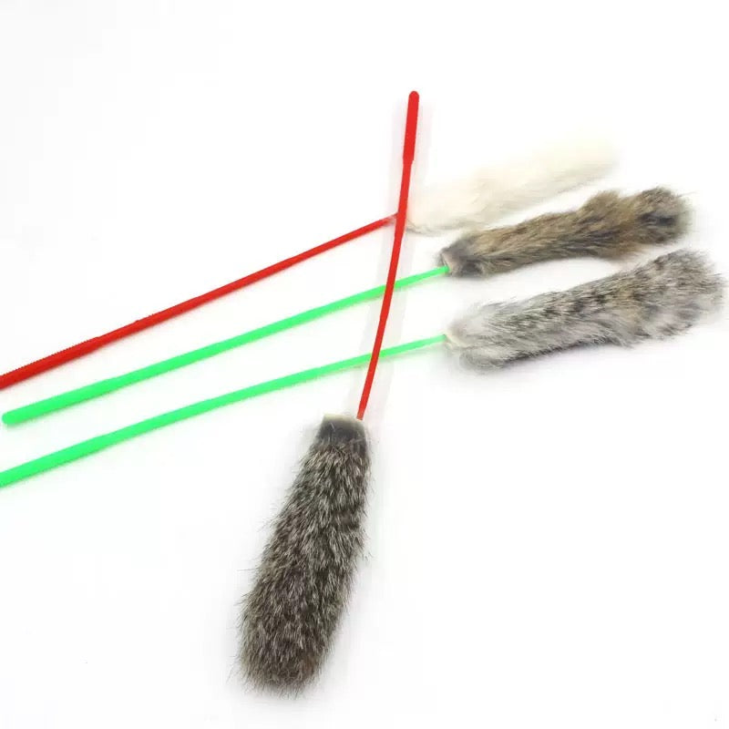 Cañita para gatos pelo de conejo #1