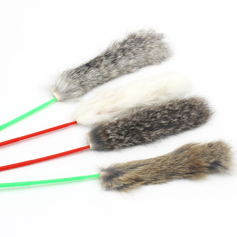 Cañita para gatos pelo de conejo #1
