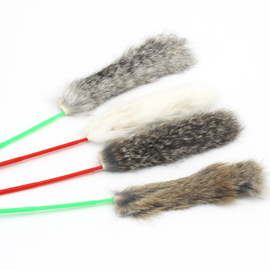 Cañita para gatos pelo de conejo #1