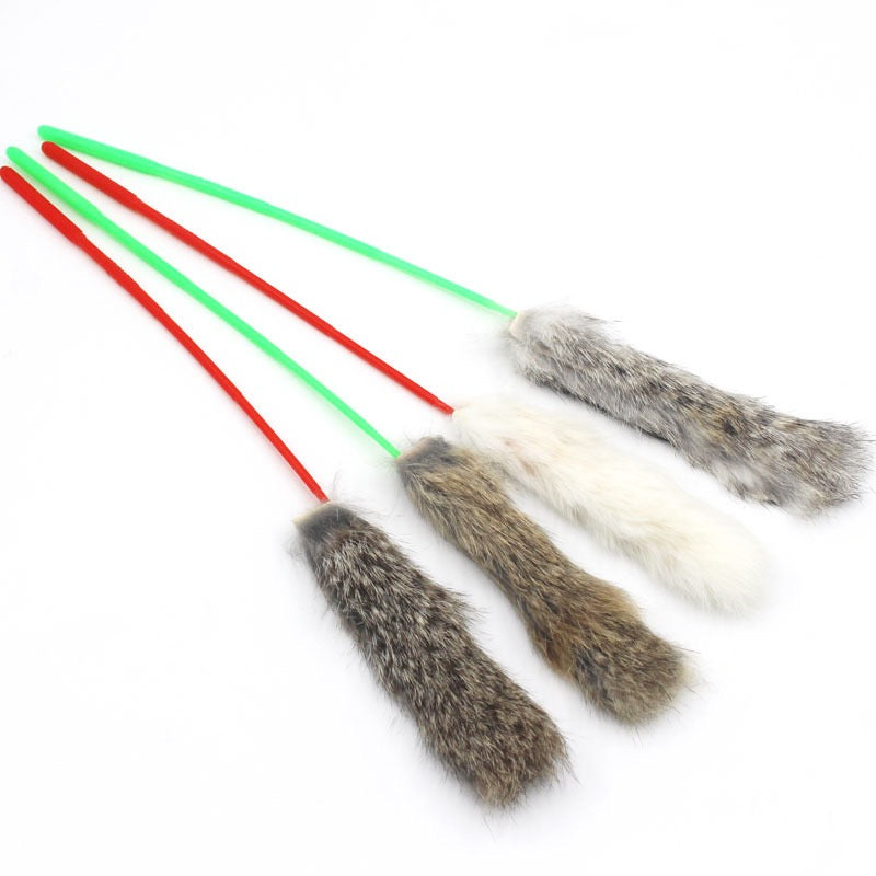 Cañita para gatos pelo de conejo #1