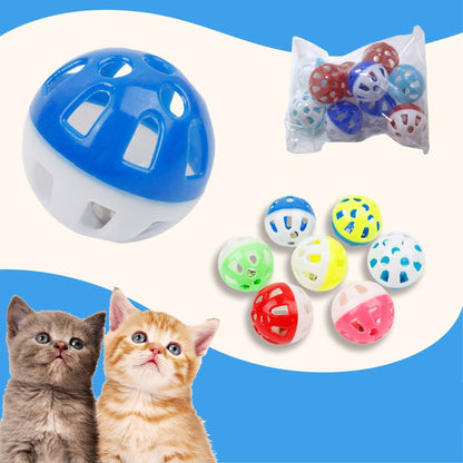 Pack de 3 pelotas de plástico con cascabel para gatos