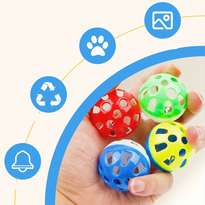 Pack de 3 pelotas de plástico con cascabel para gatos