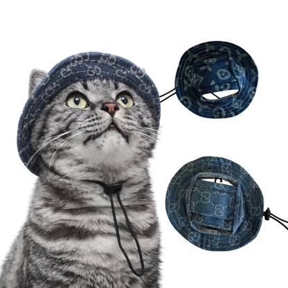 Gorro para mascotas elegante azul