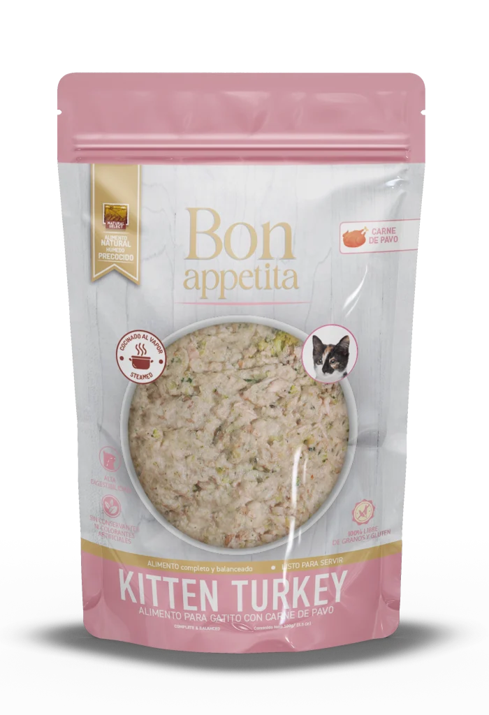 Comida para Gato Natural select: Bon Appetita, gatitos, pavo 100g