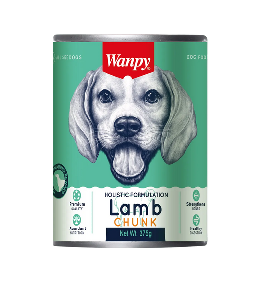 Alimento Húmedo para Perro Wanpy: Lata, Cuadritos de Cordero 375gr