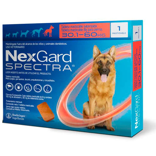 Antiparasitario externo e interno Nexgard Spectra: 30.1-60kg