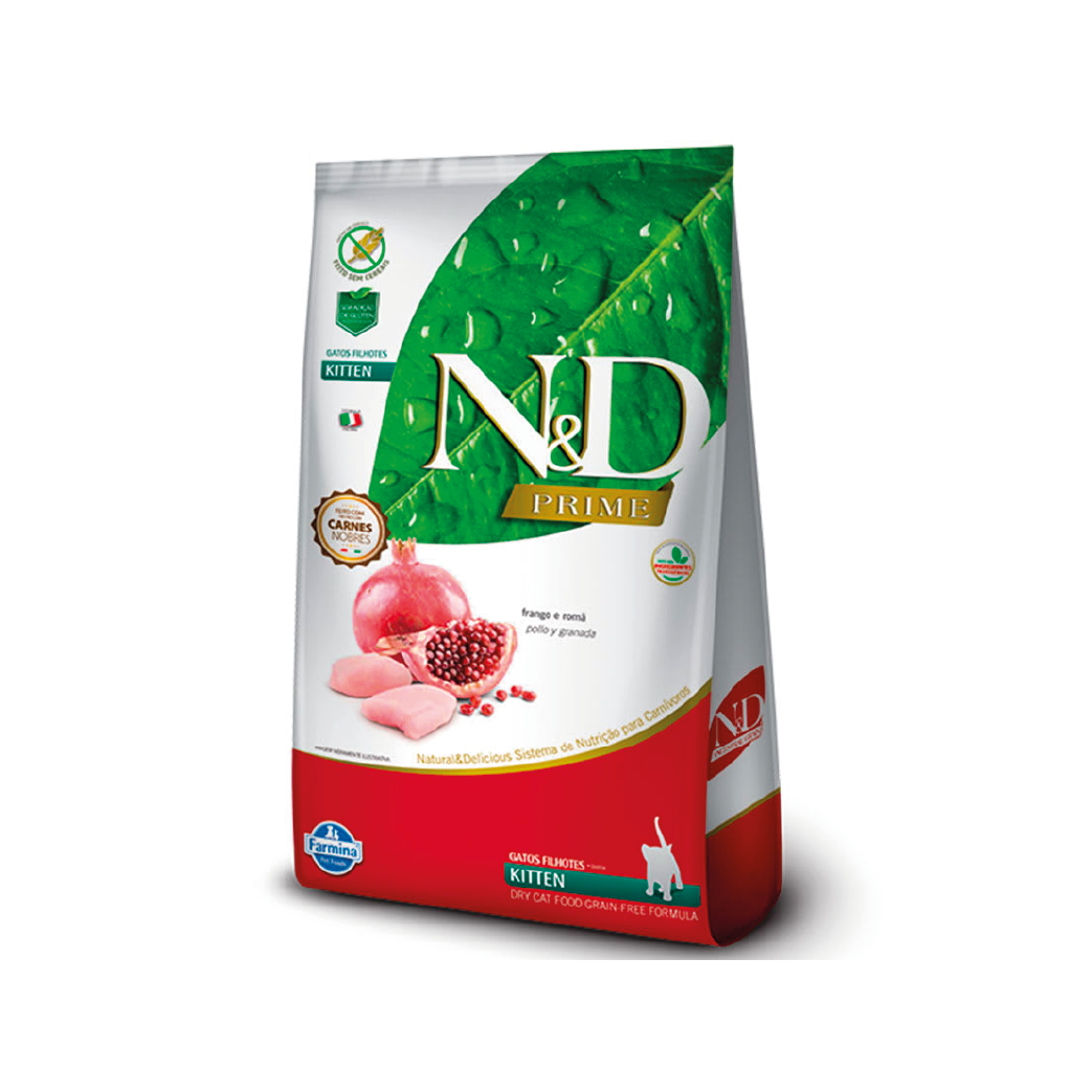 Comida para Gato Farmina: N&D Prime, Kitten, Pollo y Granada 1.5 KG