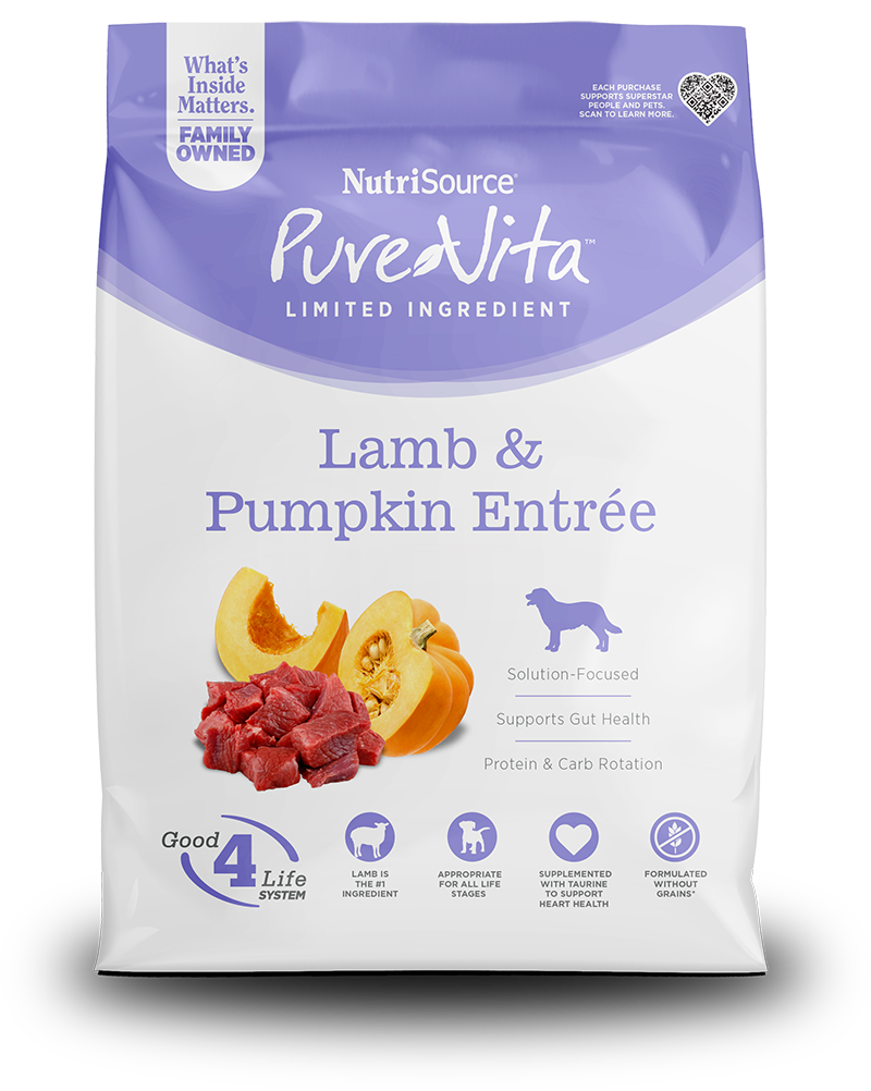 Comida para Perro Nutri Source: Pure Vita, cordero y calabaza 1.8kg