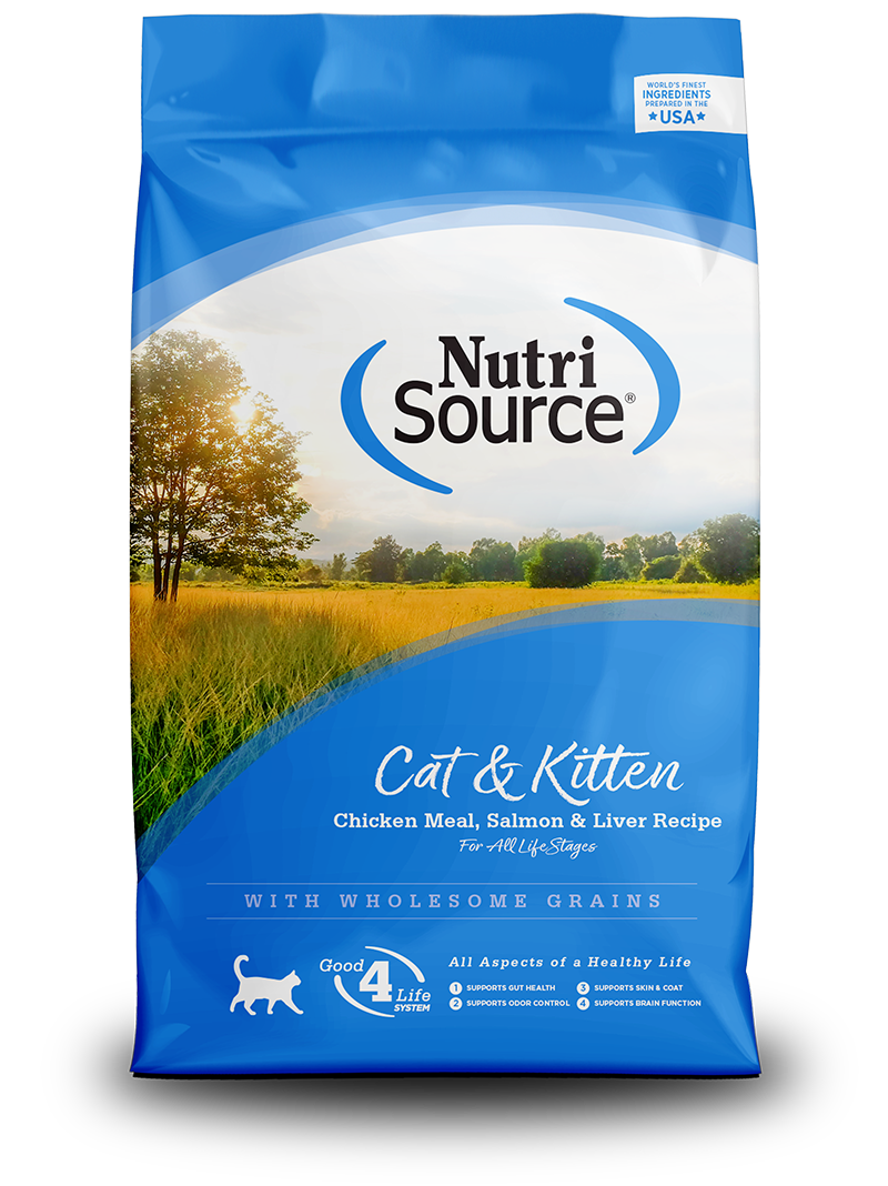 Comida para Gato Nutri Source: Receta de harina de pollo, salmón e hígado para gatos y gatitos 3KG