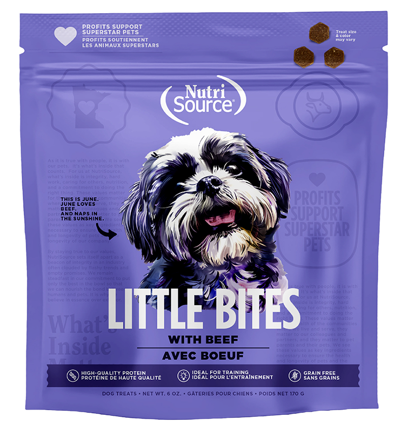 Snacks para Perro Nutri Source: Little Bites, con carne 6 OZ