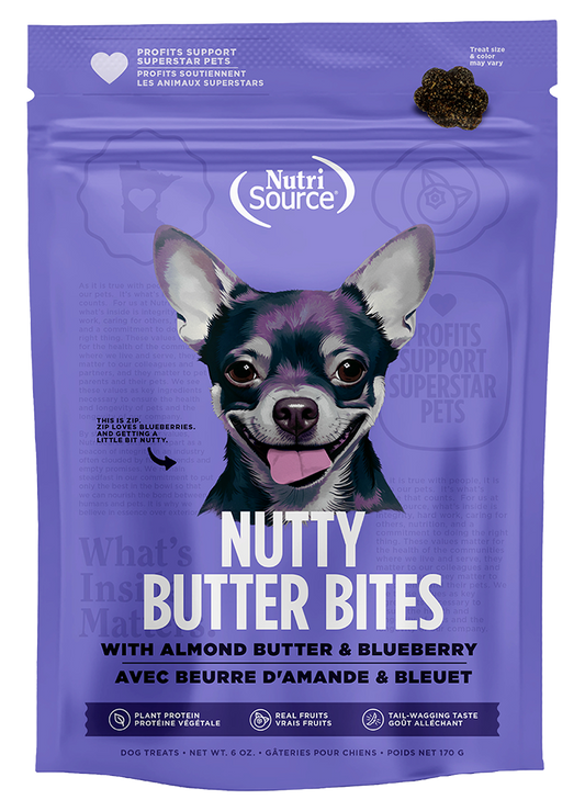 Snacks para Perro Nutri Source: Nutty Butter Bites, Almendra y Arándanos