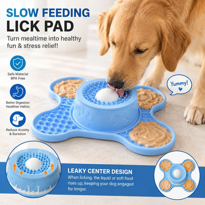 Lick mat 3 en 1 para mascotas 27x22cm