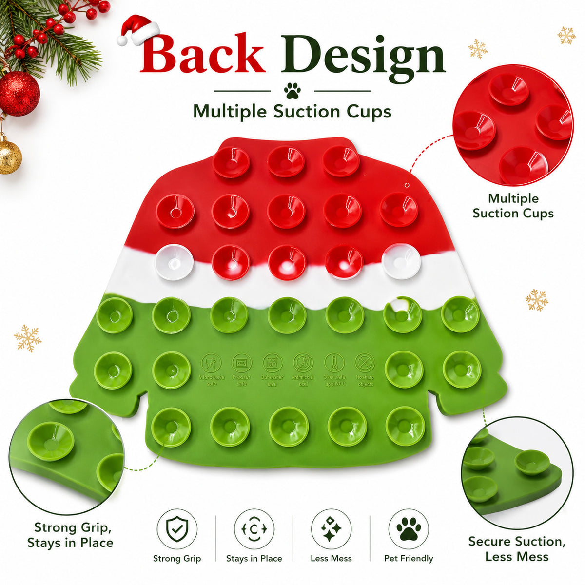 Lick mat para mascotas diseño navideño