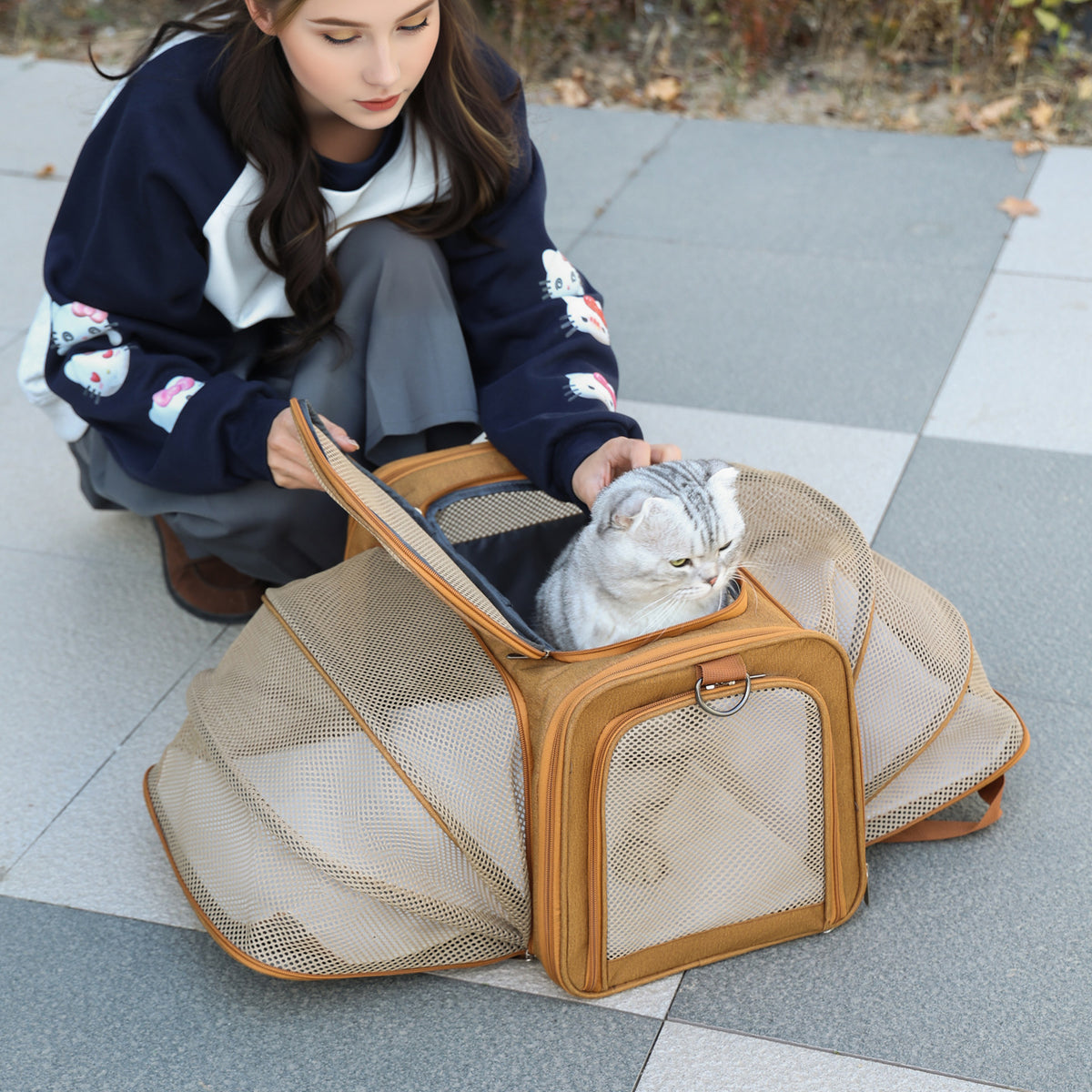 Bolso expandible dos lados para mascotas Modelo 104