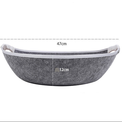 Cama estilo canasta de fieltro para gatos