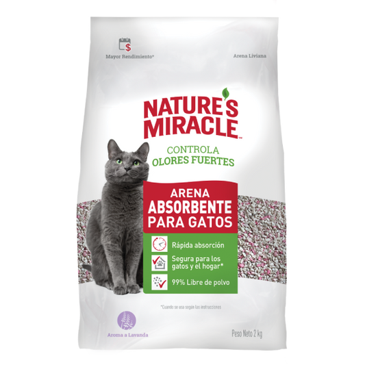 Arena No Aglomerante Nature's Miracles Lavanda 2kg-3.6kg