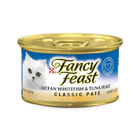 Comida Húmeda para Gato Purina: Fancy Feast, Pescado Blanco y tuna 85g