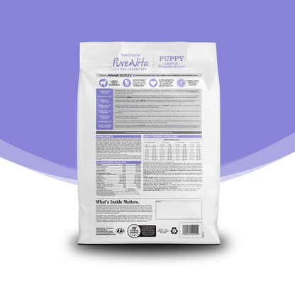 Comida para Perro Nutri Source: Pure Vita, cachorro, cordero y calabaza libre de grano  4lb