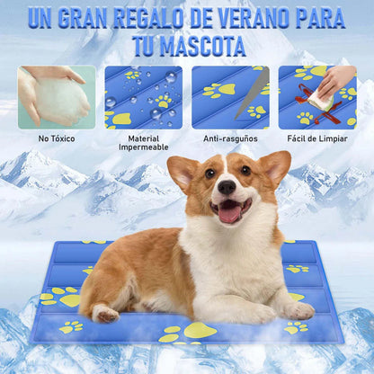 Manta fría para mascotas modelo azul