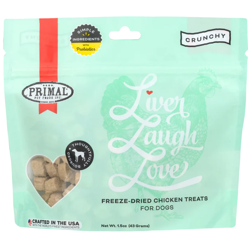 Snacks para Perro Primal: Hígado de pollo liofilizado 43gr