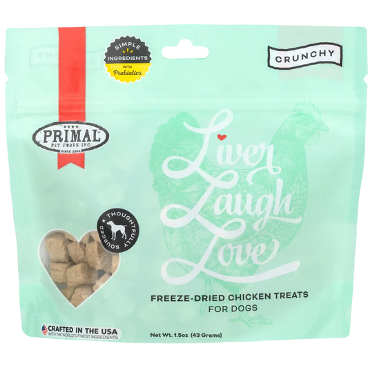 Snacks para Perro Primal: Hígado de pollo liofilizado 43gr