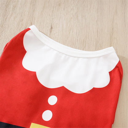 Camiseta con capucha con estampado de Papá Noel para mascotas pequeñas