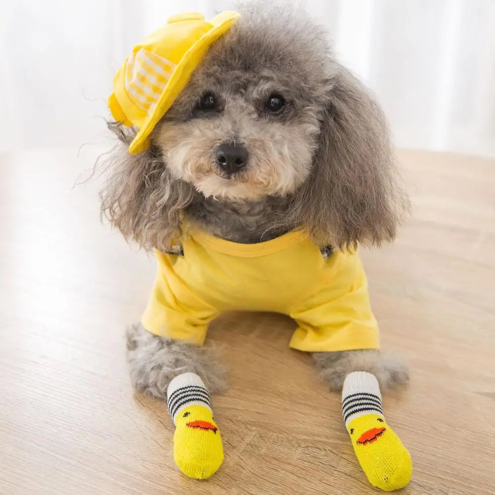 Calcetines antideslizantes con dibujos animados para perro