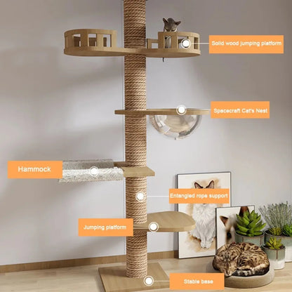 Pilar de sisal ajustable para gatos 2 metros y más