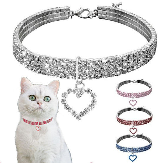 Collar de diamantes de fantasía para mascotas