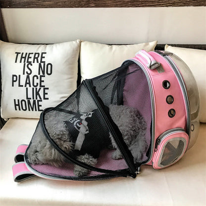 Mochila transparente con cápsula espacial para mascotas