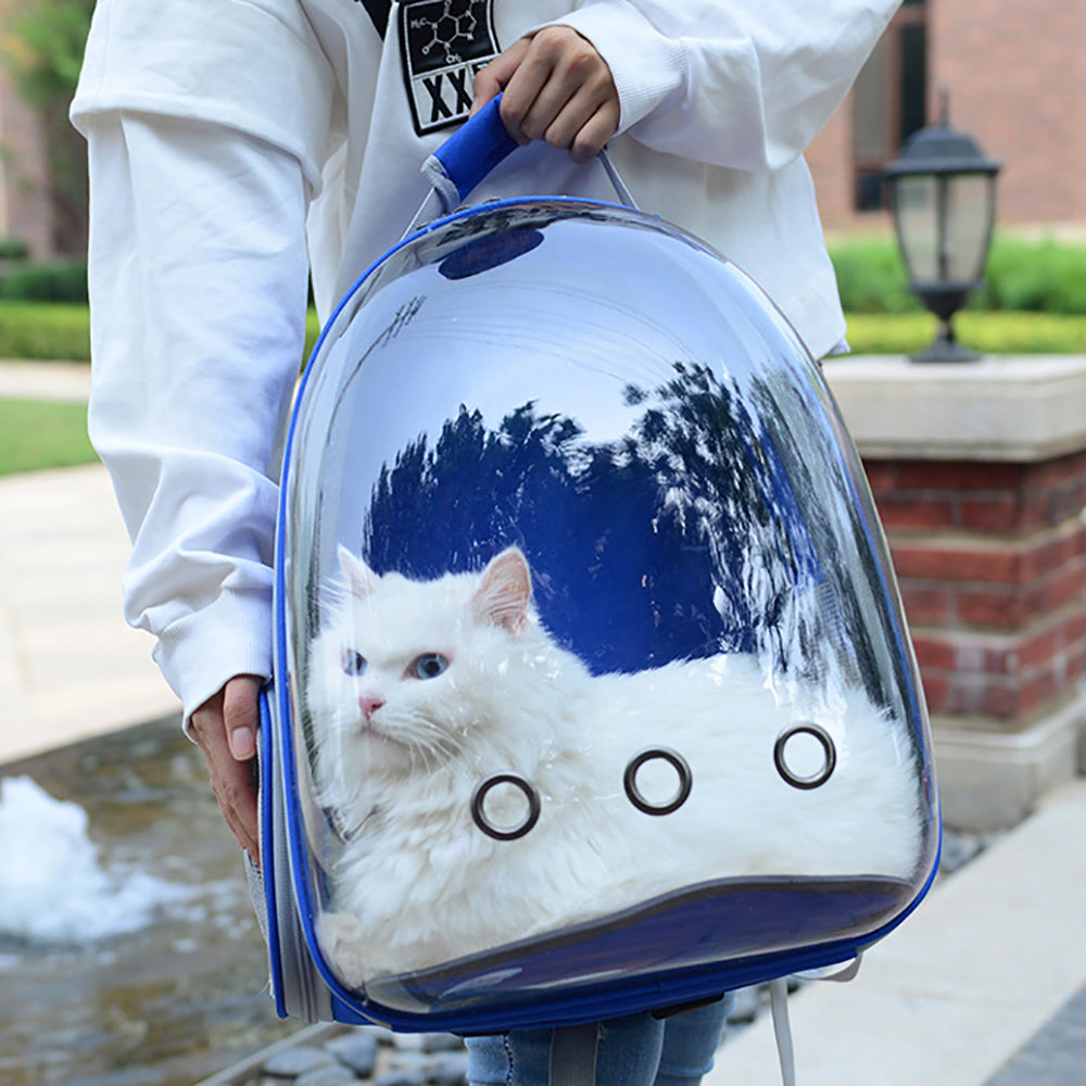 Mochila transparente con cápsula espacial para mascotas