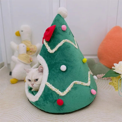 Tepee de mascotas grande para mascotas navideño