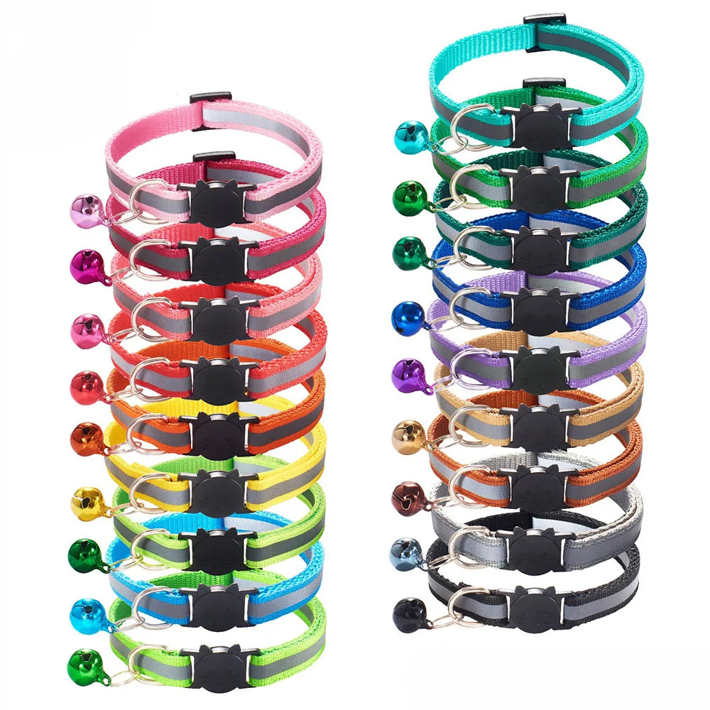 Collar reflectivo con broche de seguridad para gatos