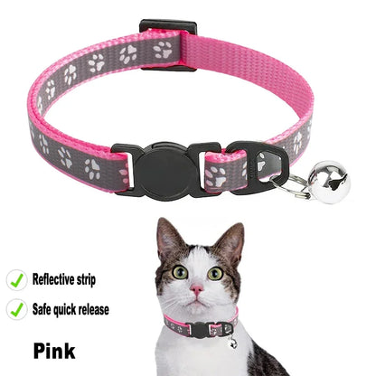 Collar reflectivo con broche de seguridad para gatos
